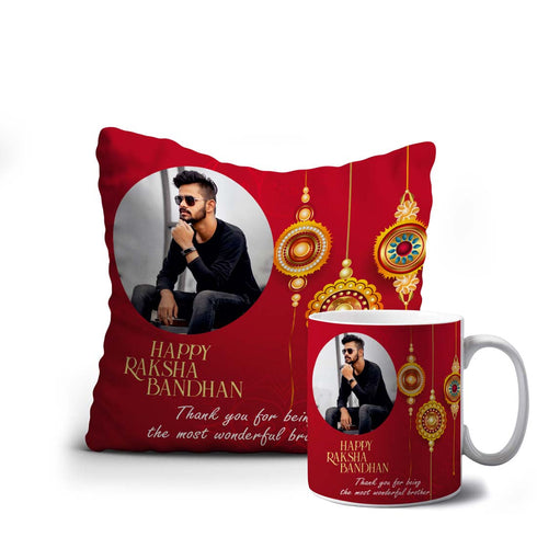 Thankyou For Being The Most Wonderful Brother Cushion & Mug - Uncommongifts.in