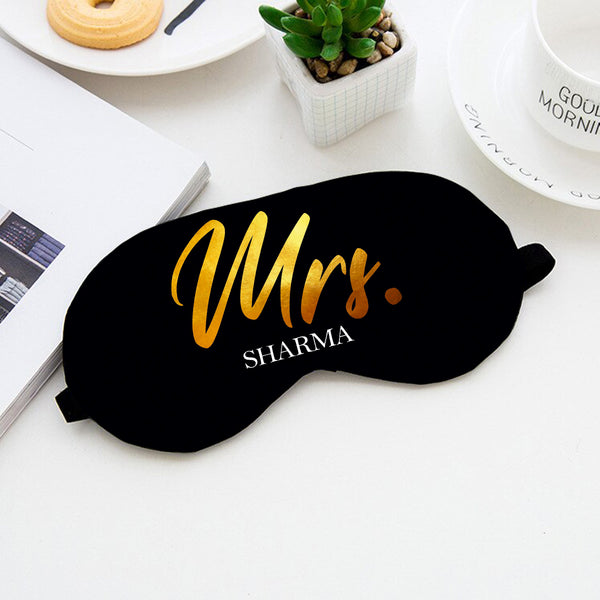 Mrs. Sharma Printed Personalized Eye Mask - Uncommongifts.in