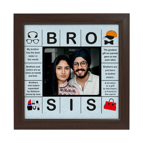 Bro Sis Personalized Photo Frame - Uncommongifts.in