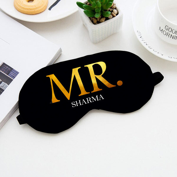 Mr. Sharma Printed Personalized Eye Mask - Uncommongifts.in