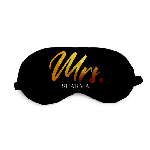 Mrs. Sharma Printed Personalized Eye Mask - Uncommongifts.in