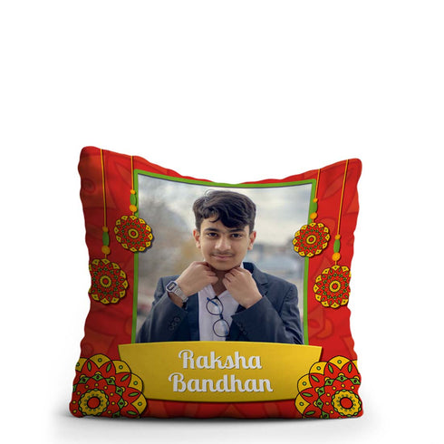 Raksha Bandhan Red Cushion - Uncommongifts.in