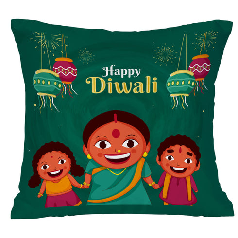Saraswathi Ma Frame Cushion Candle Diwali Gift Combo - Uncommongifts.in