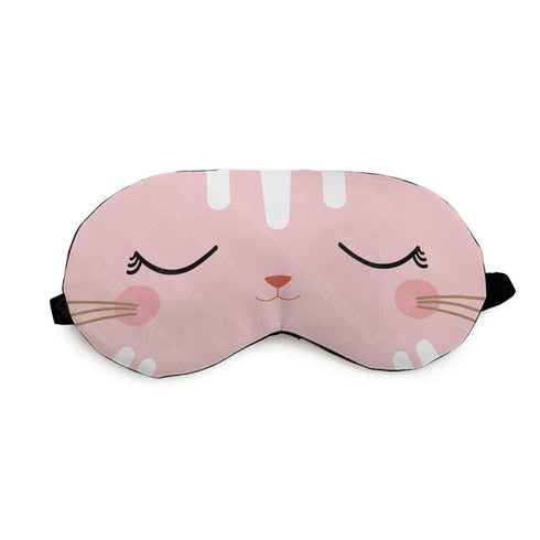 Pink Cat Eye Mask Printed Eye Mask - Uncommongifts.in