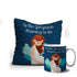 The Most Gorgeous Mommy to Be Printed Gift Combo Mug and Satin Cushion Gift Combo - Uncommongifts.in