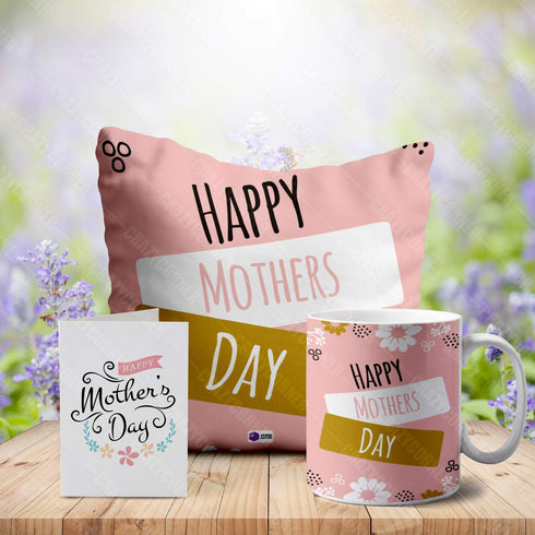 Happy Mothers Day Quote in Pink Printed Mother's Day Gift Combo - Uncommongifts.in