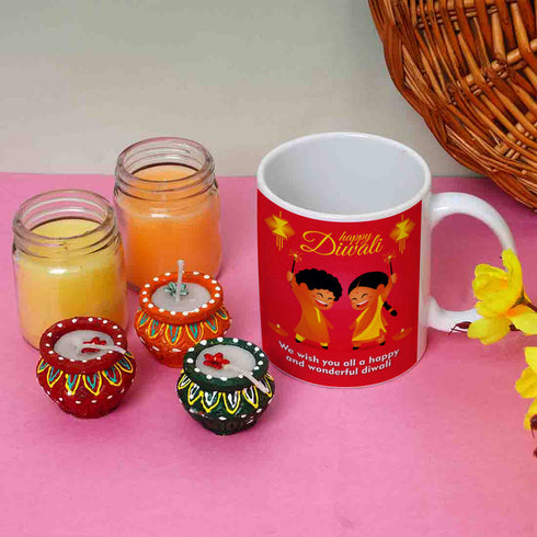 Mug Candle and Pot Candle Diwali Combo - Uncommongifts.in