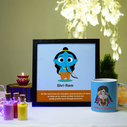 Rangoli Frame & Mug Diwali Gift Combo - Uncommongifts.in