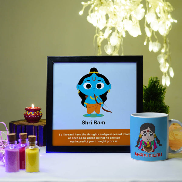 Rangoli Frame & Mug Diwali Gift Combo - Uncommongifts.in
