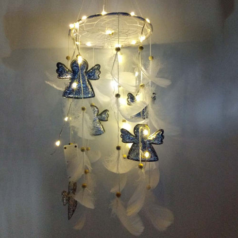 Angel Feathers LED Dreamcatcher - Uncommongifts.in