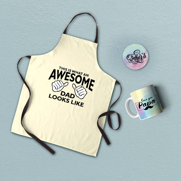Apron, Mug and Fridge Magnet Fathers Day Gift Combo - Uncommongifts.in