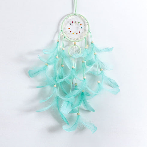 Beads and Feathers LED Dreamcatcher - Uncommongifts.in