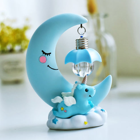 Blue Unicorn Moon Light Lamp - Uncommongifts.in
