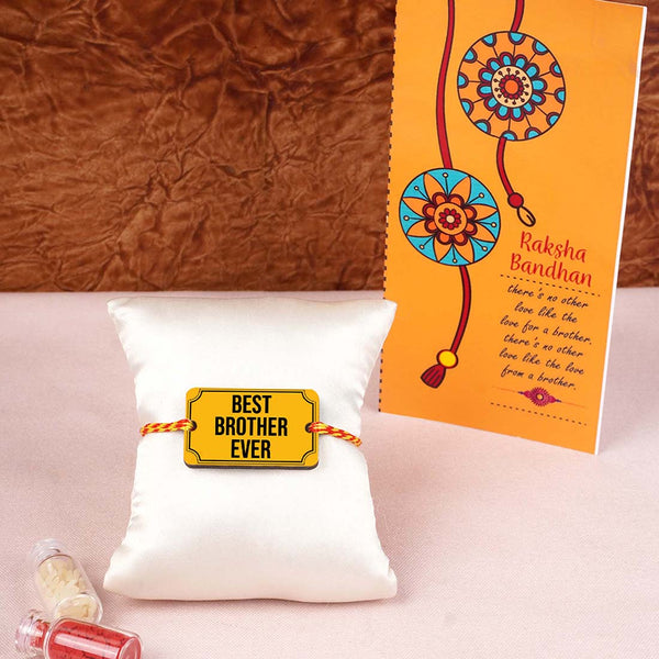 Best Brother Ever Rakhi With Card Combo - Uncommongifts.in