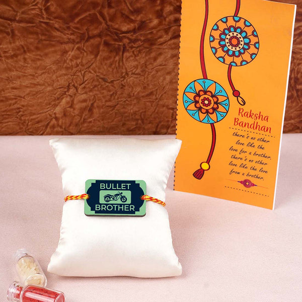 Bullet Brother Rakhi With Card Combo - Uncommongifts.in