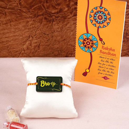 Bro Rakhi Rakhi With Card Combo - Uncommongifts.in