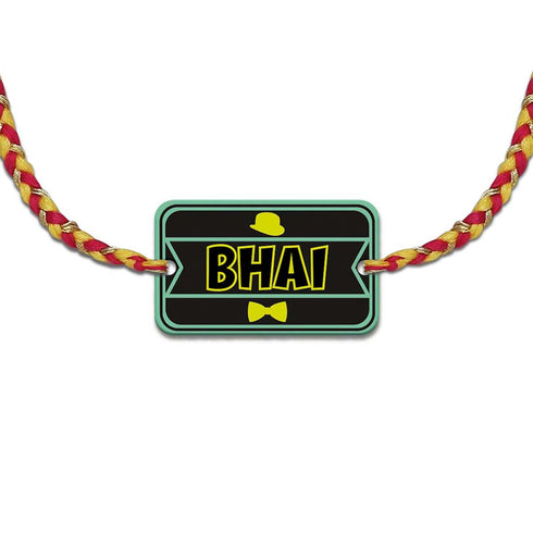 Bhai Text Rakhi With Card Combo - Uncommongifts.in