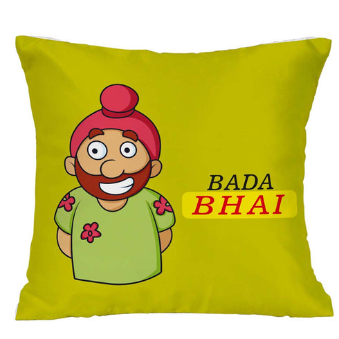 Bada Bhai Chota Bhai Rakhi & Cushion Combo - Uncommongifts.in