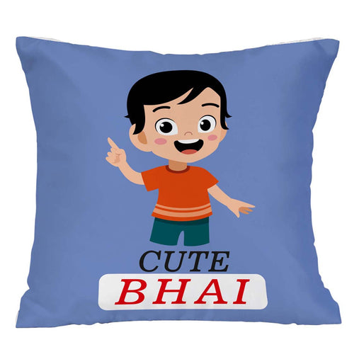 Cute Bhai Bhai Jaan Rakhi & Cushion Combo - Uncommongifts.in