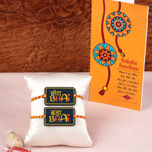Chota Bhai Bada bhai Rakhi And Card Combo - Uncommongifts.in