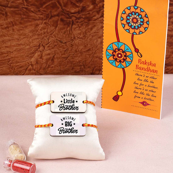 Big Brother Little Brother Rakhi And Card Combo - Uncommongifts.in