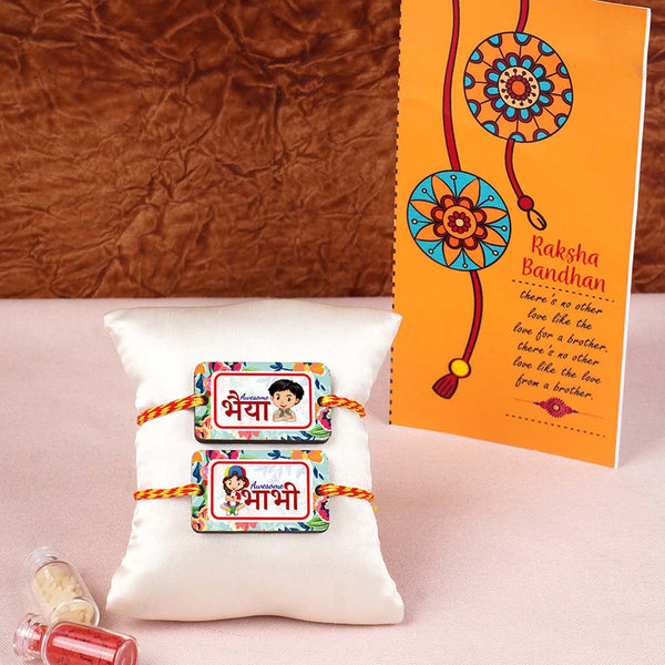 Bhaiya Bhabhi Rakhi & Card Combo - Uncommongifts.in