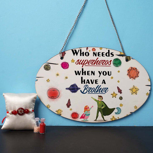 Who Needs Superhero When You Have A Brother Hanging With Rakhi Combo - Uncommongifts.in
