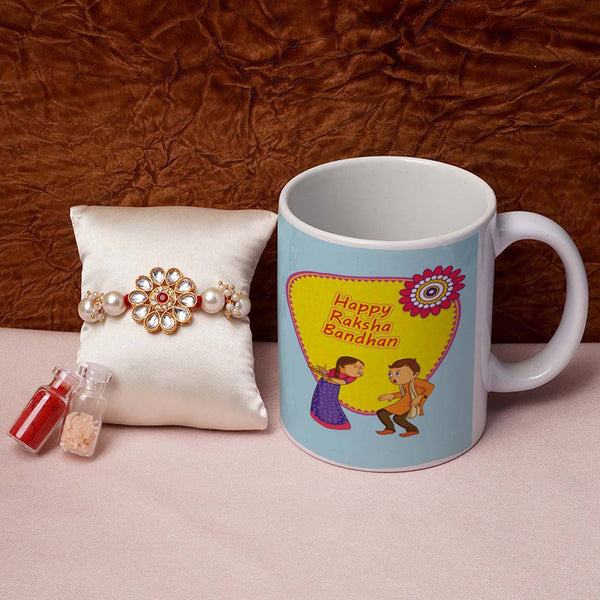 Happy Raksha Bandhan Mug & Rakhi Combo - Uncommongifts.in