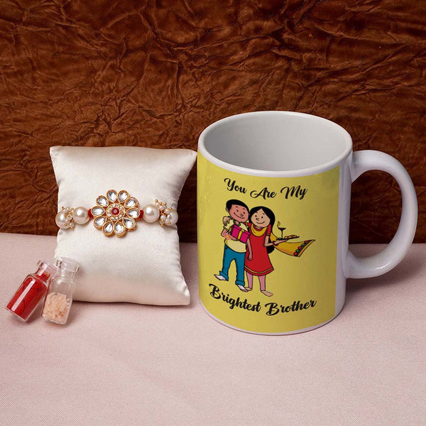You Are My Brightest Brother Mug & Rakhi Combo - Uncommongifts.in