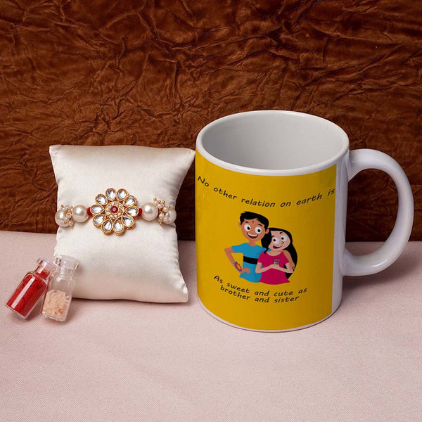 Brother And Sister Mug & Rakhi Combo - Uncommongifts.in