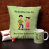 My Brother Has The Best Sister in The World Cushion,Mug & Rakhi Combo - Uncommongifts.in