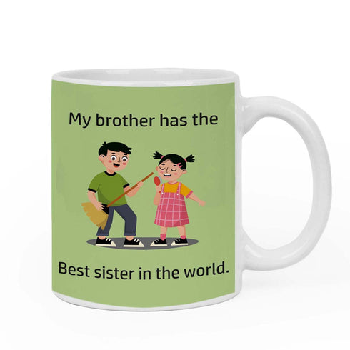 My Brother Has The Best Sister in The World Cushion,Mug & Rakhi Combo - Uncommongifts.in