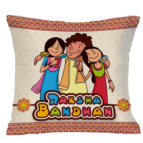 Raksha Bandhan Cushion,Mug & Rakhi Combo - Uncommongifts.in