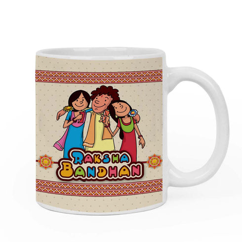 Raksha Bandhan Cushion,Mug & Rakhi Combo - Uncommongifts.in