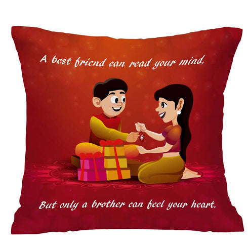A Best Friend Read Your Mind Cushion,Mug & Rakhi Combo - Uncommongifts.in