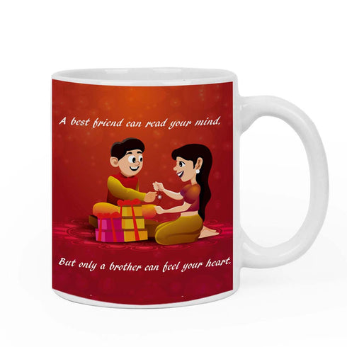 A Best Friend Read Your Mind Cushion,Mug & Rakhi Combo - Uncommongifts.in