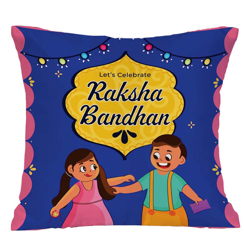 Let's Celebrate Raksha Bandhan Cushion,Mug & Rakhi Combo - Uncommongifts.in