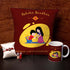 Wishing You A Very Blissful Raksha Bandhan Cushion,Mug & Rakhi Combo - Uncommongifts.in