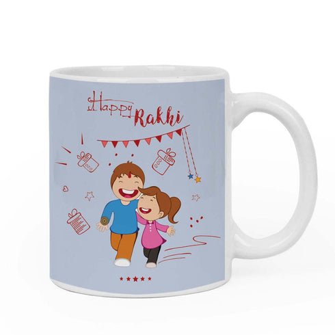 Happy Rakhi Cushion,Mug & Rakhi Combo - Uncommongifts.in