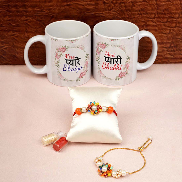 Mere Pyare Bhaia Bhabhi Rakhi & Mug Combo - Uncommongifts.in