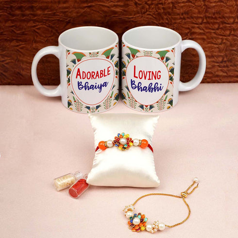 Loving & Adorable Bhaia Bhabhi Rakhi & Mug Combo - Uncommongifts.in