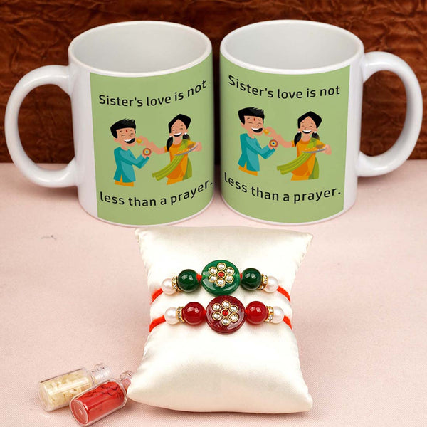 Sister's love is not less then a prayer Rakhi & Mug Combo - Uncommongifts.in