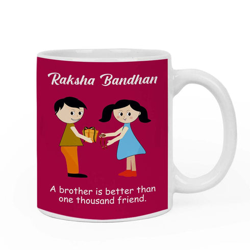 A brother is better than one thousand friend Rakhi & Mug Combo - Uncommongifts.in