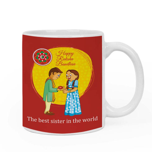 Best sister in the world Rakhi & Mug Combo - Uncommongifts.in