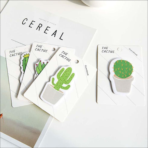 Cactus leaf shaped sticky notes - set of 3 - Uncommongifts.in
