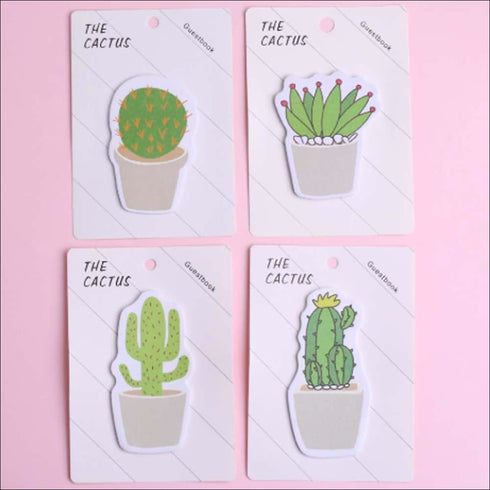 Cactus leaf shaped sticky notes - set of 3 - Uncommongifts.in
