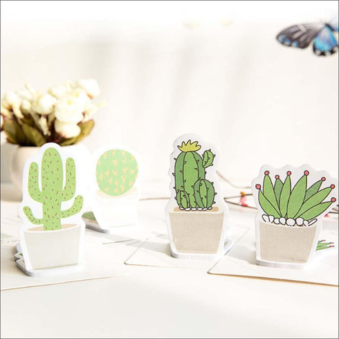 Cactus leaf shaped sticky notes - set of 3 - Uncommongifts.in
