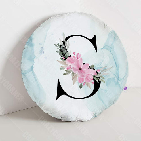 Microfiber Cushion with Alphabets S Printed 14x14 inches - Uncommongifts.in
