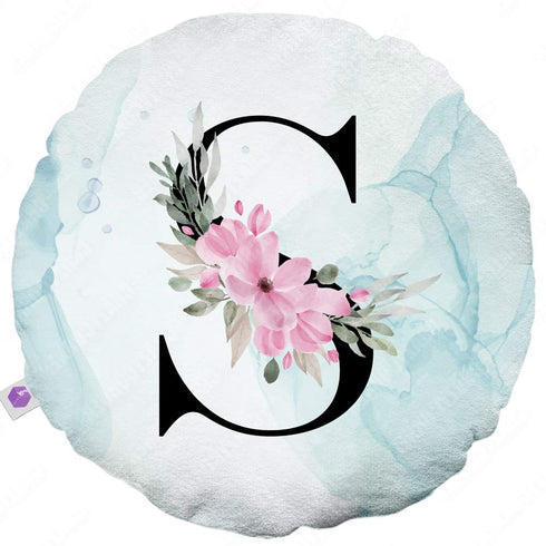 Microfiber Cushion with Alphabets S Printed 14x14 inches - Uncommongifts.in