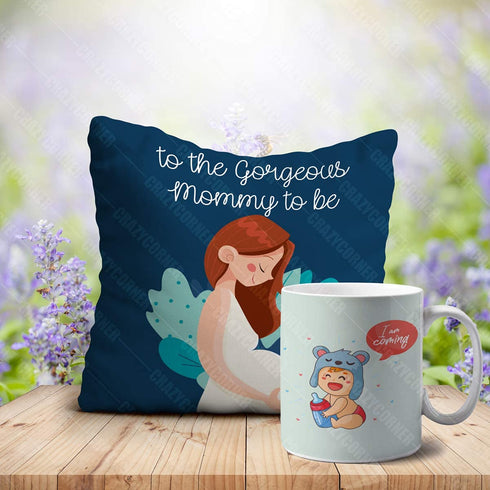 Crazy Corner Satin I'm Coming Printed Mug and Cushion Combo - Uncommongifts.in